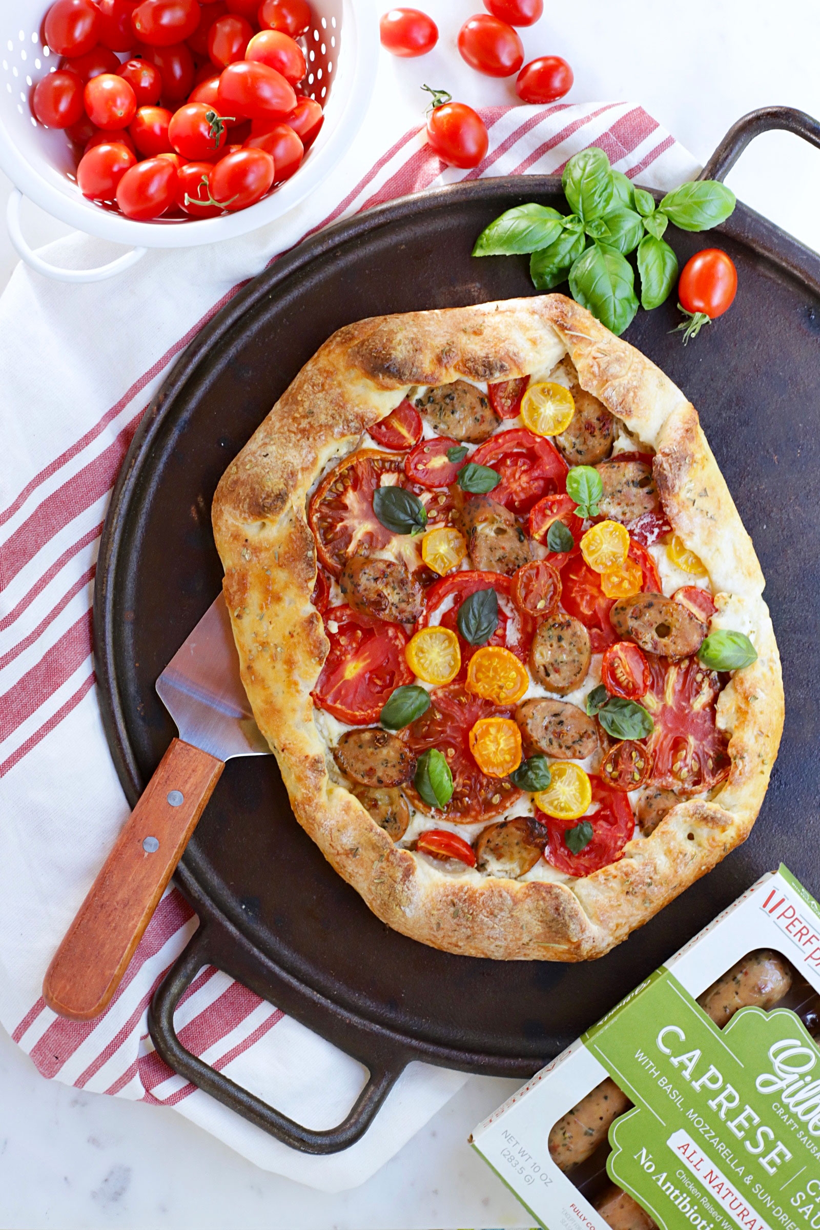 Rustic Tomato & Sausage Pizza recipe image
