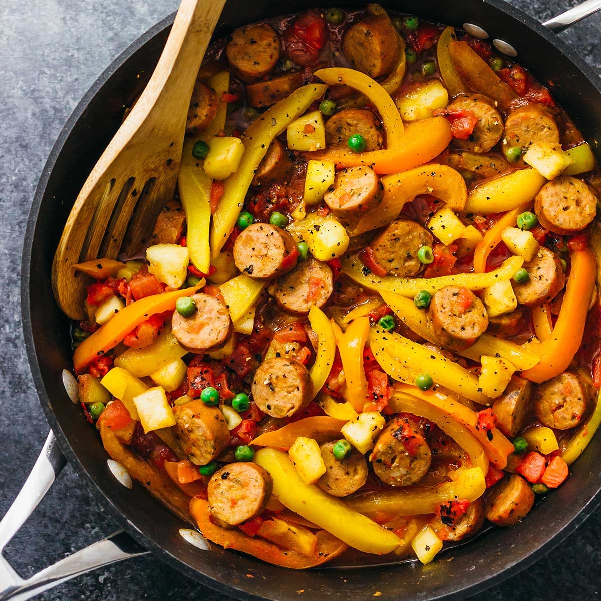 Aloha Sausage with Peppers & Rice recipe image