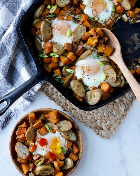 Sweet Potato Skillet with Sausage & Eggs recipe image