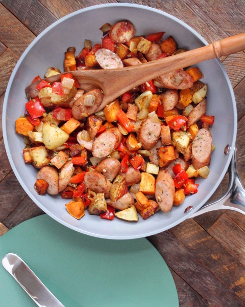 Chicken Brat & Potato Skillet recipe image