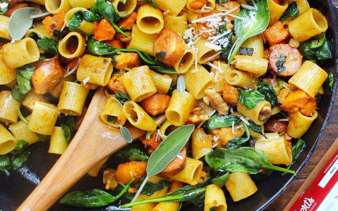 Butternut, Spinach & Sausage Pasta