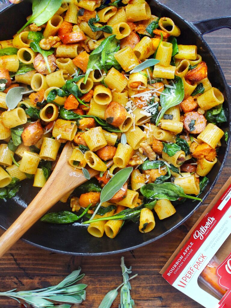 Butternut, Spinach & Sausage Pasta - Gilbert's Craft Sausages