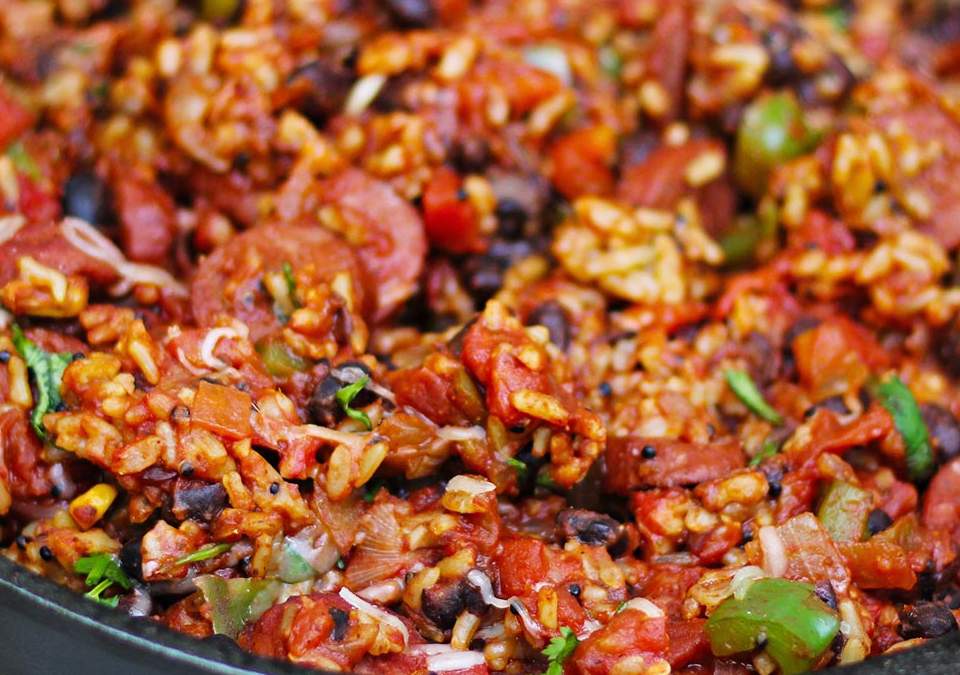 Spanish Rice Sausage Skillet
