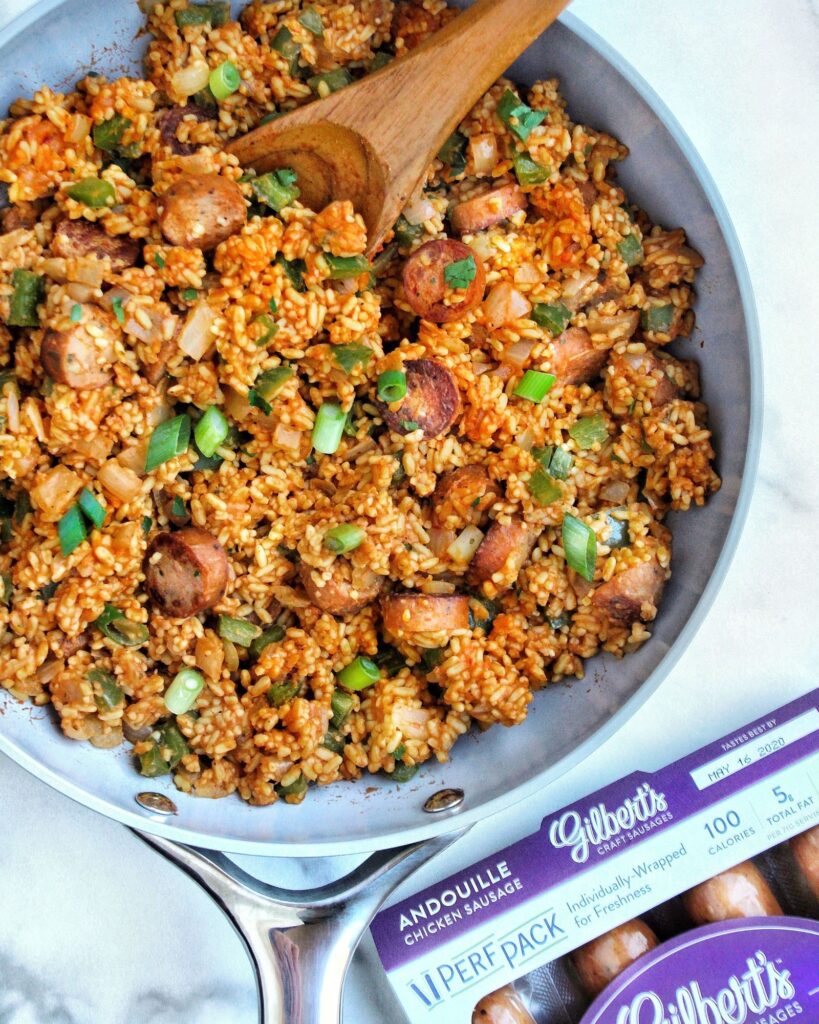 One Pot Andouille Sausage & Rice Skillet - Gilbert's Craft Sausages
