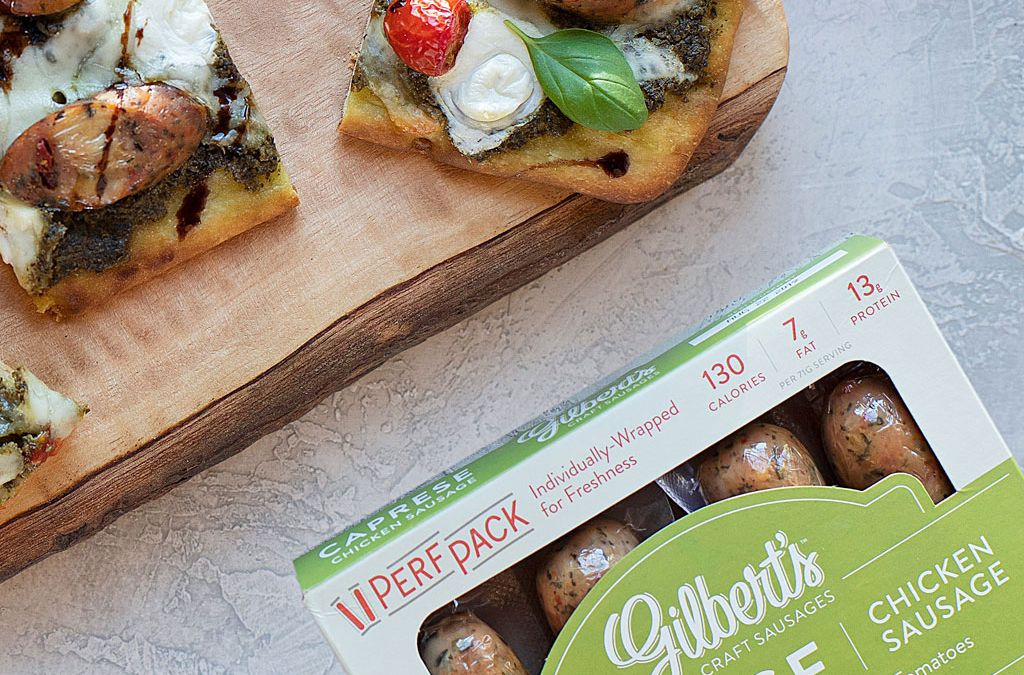 Caprese Chicken Sausage Flatbreads